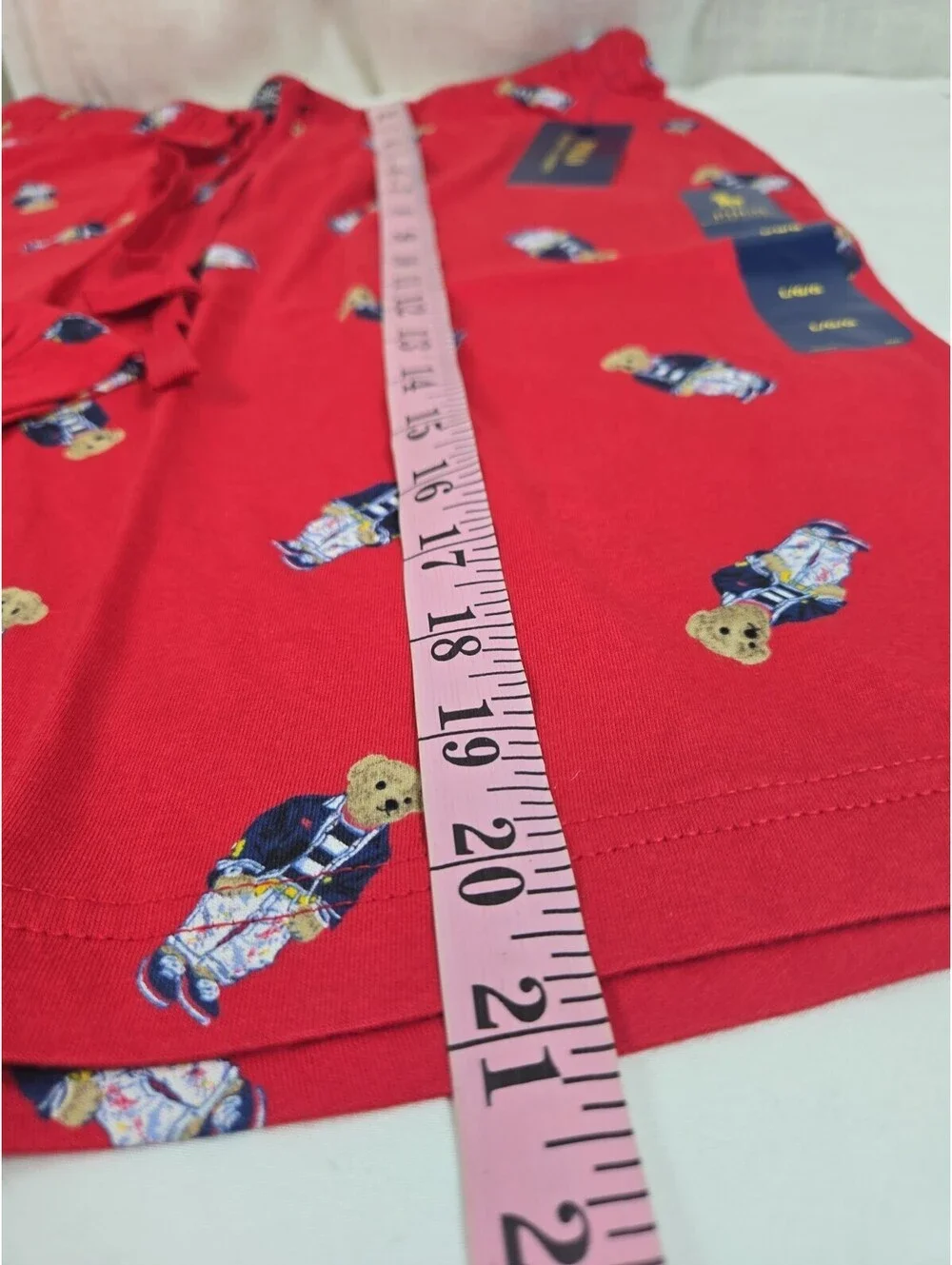 Polo Ralph Lauren Men's Red Polo Bear Graphic Jersey Sleep Shorts Large